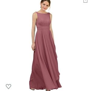 ALine Dusty Rose Bridesmaid Prom  Dress Chiffon